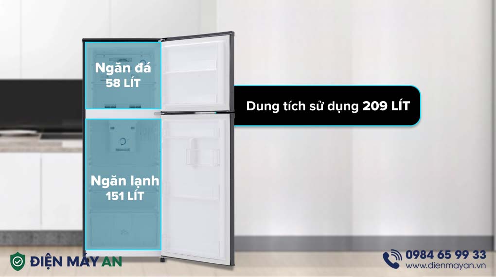 Tủ Lạnh Funiki 209 Lít HR T6209TDG - dung tích